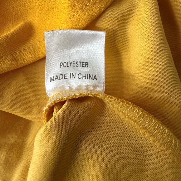 Hello Molly Yellow One-Shoulder Ruffle Midi Dress S Polyester Formal Partywear - Picture 5 of 5